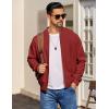 COOFANDY Men’s Cotton Bomber Jacket Lightweight Flight Jackets Casual Softshell Varisty Jacket(Wine Red)
