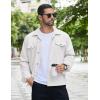 COOFANDY Men’s Cotton Denim Jacket Lightweight Trucker Western Jackets Casual Fashion Jean Coat(White)