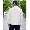COOFANDY Men’s Cotton Denim Jacket Lightweight Trucker Western Jackets Casual Fashion Jean Coat(White)