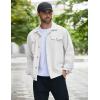 COOFANDY Men’s Cotton Denim Jacket Lightweight Trucker Western Jackets Casual Fashion Jean Coat(White)