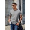 COOFANDY Mens Cotton Henley T-Shirts Short Sleeve Button Casual Basic Tees Work Shirts with Split Side(Light Gray)