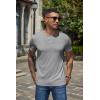 COOFANDY Mens Cotton Henley T-Shirts Short Sleeve Button Casual Basic Tees Work Shirts with Split Side(Light Gray)