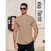 COOFANDY Mens Cotton Henley T-Shirts Short Sleeve Button Casual Basic Tees Work Shirts with Split Side(Sesame)