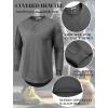 COOFANDY Mens Cotton Hipster Hip Hop Longline Crewneck T Shirts Casual Long Sleeve Tees Curved Hem Gym Shirts(One Piece- Grey)
