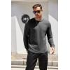 COOFANDY Mens Cotton Hipster Hip Hop Longline Crewneck T Shirts Casual Long Sleeve Tees Curved Hem Gym Shirts(One Piece- Grey)