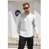 COOFANDY Mens Cotton Hipster Hip Hop Longline Crewneck T Shirts Casual Long Sleeve Tees Curved Hem Gym Shirts(One Piece- White)