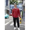 COOFANDY Mens Cotton Hipster Hip Hop Longline Crewneck T Shirts Casual Long Sleeve Tees Curved Hem Gym Shirts(One Piece- Wine Red)