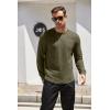 COOFANDY Mens Cotton Hipster Hip Hop Longline Crewneck T Shirts Casual Long Sleeve Tees Curved Hem Gym Shirts(Two Pack- Black + Army Green)
