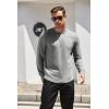 COOFANDY Mens Cotton Hipster Hip Hop Longline Crewneck T Shirts Casual Long Sleeve Tees Curved Hem Gym Shirts(Two Pack- Black + Grey)
