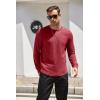COOFANDY Mens Cotton Hipster Hip Hop Longline Crewneck T Shirts Casual Long Sleeve Tees Curved Hem Gym Shirts(Two Pack- Black + Wine Red)