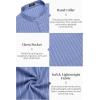 COOFANDY Men’s Cotton Linen Henley Shirt Short Sleeve Hippie Casual Beach T-Shirts with Pocket(Blue Striped)