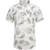 COOFANDY Men’s Cotton Linen Henley Shirt Short Sleeve Hippie Casual Beach T-Shirts with Pocket(Green Leaf)