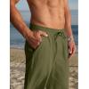 COOFANDY Men’s Cotton Linen Pants Elastic Waist Drawstring Summer Beach Trousers Casual Yoga Pant(Army Green)