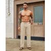 COOFANDY Men’s Cotton Linen Pants Elastic Waist Drawstring Summer Beach Trousers Casual Yoga Pant(Beige)