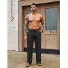 COOFANDY Men’s Cotton Linen Pants Elastic Waist Drawstring Summer Beach Trousers Casual Yoga Pant(Black)
