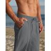 COOFANDY Men’s Cotton Linen Pants Elastic Waist Drawstring Summer Beach Trousers Casual Yoga Pant(Dark Grey)