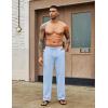 COOFANDY Men’s Cotton Linen Pants Elastic Waist Drawstring Summer Beach Trousers Casual Yoga Pant(Light Blue)