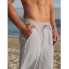 COOFANDY Men’s Cotton Linen Pants Elastic Waist Drawstring Summer Beach Trousers Casual Yoga Pant(Light Grey)