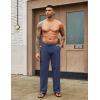 COOFANDY Men’s Cotton Linen Pants Elastic Waist Drawstring Summer Beach Trousers Casual Yoga Pant(Navy Blue)