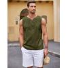 COOFANDY Men’s Cotton Linen Tank Top Shirts Casual Sleeveless Lace Up Beach Hippie Tops Bohemian Renaissance Pirate Tunic(Army)