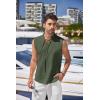 COOFANDY Men’s Cotton Linen Tank Top Shirts Casual Sleeveless Lace Up Beach Hippie Tops Bohemian Renaissance Pirate Tunic(Army Green)