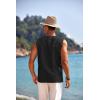 COOFANDY Men’s Cotton Linen Tank Top Shirts Casual Sleeveless Lace Up Beach Hippie Tops Bohemian Renaissance Pirate Tunic(Black)