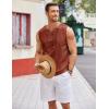 COOFANDY Men’s Cotton Linen Tank Top Shirts Casual Sleeveless Lace Up Beach Hippie Tops Bohemian Renaissance Pirate Tunic(Brick)