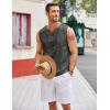 COOFANDY Men’s Cotton Linen Tank Top Shirts Casual Sleeveless Lace Up Beach Hippie Tops Bohemian Renaissance Pirate Tunic(Charcoal)