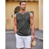 COOFANDY Men’s Cotton Linen Tank Top Shirts Casual Sleeveless Lace Up Beach Hippie Tops Bohemian Renaissance Pirate Tunic(Charcoal)