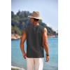 COOFANDY Men’s Cotton Linen Tank Top Shirts Casual Sleeveless Lace Up Beach Hippie Tops Bohemian Renaissance Pirate Tunic(Charcoal)