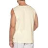 COOFANDY Men’s Cotton Linen Tank Top Shirts Casual Sleeveless Lace Up Beach Hippie Tops Bohemian Renaissance Pirate Tunic(Cream)