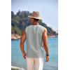 COOFANDY Men’s Cotton Linen Tank Top Shirts Casual Sleeveless Lace Up Beach Hippie Tops Bohemian Renaissance Pirate Tunic(Grey)