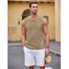 COOFANDY Men’s Cotton Linen Tank Top Shirts Casual Sleeveless Lace Up Beach Hippie Tops Bohemian Renaissance Pirate Tunic(Khaki)