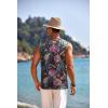 COOFANDY Men’s Cotton Linen Tank Top Shirts Casual Sleeveless Lace Up Beach Hippie Tops Bohemian Renaissance Pirate Tunic(Pat15)
