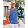 COOFANDY Men’s Cotton Linen Tank Top Shirts Casual Sleeveless Lace Up Beach Hippie Tops Bohemian Renaissance Pirate Tunic(Royal Blue)