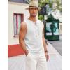 COOFANDY Men’s Cotton Linen Tank Top Shirts Casual Sleeveless Lace Up Beach Hippie Tops Bohemian Renaissance Pirate Tunic(White)