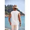 COOFANDY Men’s Cotton Linen Tank Top Shirts Casual Sleeveless Lace Up Beach Hippie Tops Bohemian Renaissance Pirate Tunic(White)
