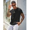 COOFANDY Men’s Cotton Pocket Tee Shirts Soft Crew Neck Stretch T Shirt Plain Casual Short Sleeve Summer Basic Tops(1 Pack- All Black)