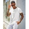 COOFANDY Men’s Cotton Pocket Tee Shirts Soft Crew Neck Stretch T Shirt Plain Casual Short Sleeve Summer Basic Tops(1 Pack- All White)