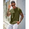 COOFANDY Men’s Cotton Pocket Tee Shirts Soft Crew Neck Stretch T Shirt Plain Casual Short Sleeve Summer Basic Tops(1 Pack- Army Green)