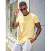 COOFANDY Men’s Cotton Pocket Tee Shirts Soft Crew Neck Stretch T Shirt Plain Casual Short Sleeve Summer Basic Tops(1 Pack- Beige)