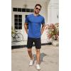 COOFANDY Men’s Cotton Pocket Tee Shirts Soft Crew Neck Stretch T Shirt Plain Casual Short Sleeve Summer Basic Tops(1 Pack- Blue)