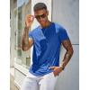 COOFANDY Men’s Cotton Pocket Tee Shirts Soft Crew Neck Stretch T Shirt Plain Casual Short Sleeve Summer Basic Tops(1 Pack- Blue)