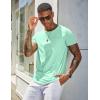 COOFANDY Men’s Cotton Pocket Tee Shirts Soft Crew Neck Stretch T Shirt Plain Casual Short Sleeve Summer Basic Tops(1 Pack- Ice Green)