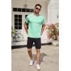 COOFANDY Men’s Cotton Pocket Tee Shirts Soft Crew Neck Stretch T Shirt Plain Casual Short Sleeve Summer Basic Tops(1 Pack- Ice Green)