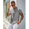 COOFANDY Men’s Cotton Pocket Tee Shirts Soft Crew Neck Stretch T Shirt Plain Casual Short Sleeve Summer Basic Tops(1 Pack- Light Grey)
