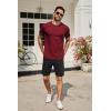 COOFANDY Men’s Cotton Pocket Tee Shirts Soft Crew Neck Stretch T Shirt Plain Casual Short Sleeve Summer Basic Tops(1 Pack- Wine Red)
