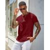 COOFANDY Men’s Cotton Pocket Tee Shirts Soft Crew Neck Stretch T Shirt Plain Casual Short Sleeve Summer Basic Tops(1 Pack- Wine Red)