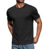 COOFANDY Men’s Cotton Pocket Tee Shirts Soft Crew Neck Stretch T Shirt Plain Casual Short Sleeve Summer Basic Tops(2 Pack(black+army Green))