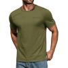 COOFANDY Men’s Cotton Pocket Tee Shirts Soft Crew Neck Stretch T Shirt Plain Casual Short Sleeve Summer Basic Tops(2 Pack(drak Grey+army Green))